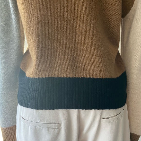 Frame Color-block Cashmere Crewneck Sweater - XS - Picture 11 of 14